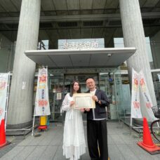 大阪で迎えた入籍当日の記念スナップ