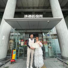 大阪での婚姻届提出、当日のワンシーン