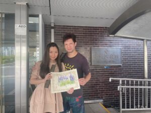 東京で入籍を果たした香港ご夫婦の記念撮影