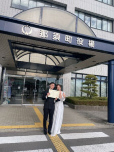 那須で婚姻届を提出した香港ご夫婦｜ST WEDDING