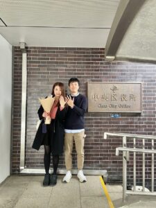 東京で入籍を終えた香港ご夫婦の記念スナップ｜ST WEDDING